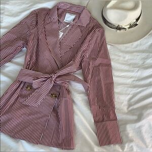 C/MEO Collective Red and White Striped Wrap Shirt